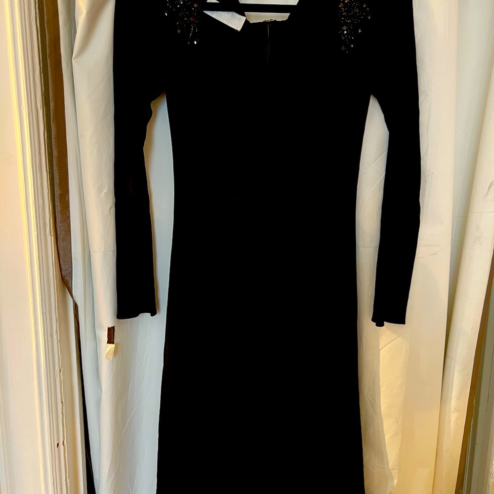 Black Badgley Mischka Beaded Cocktail Dress